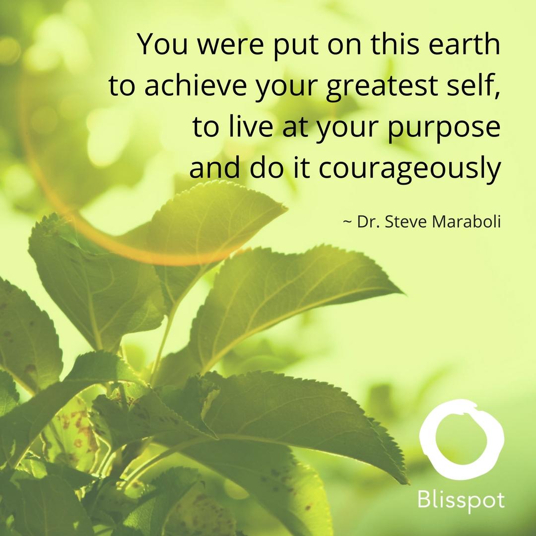 You were put on this earth to achieve your greatest self, to live at your purpose and do it courageously