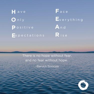 There is no hope without fear and no fear without hope.
