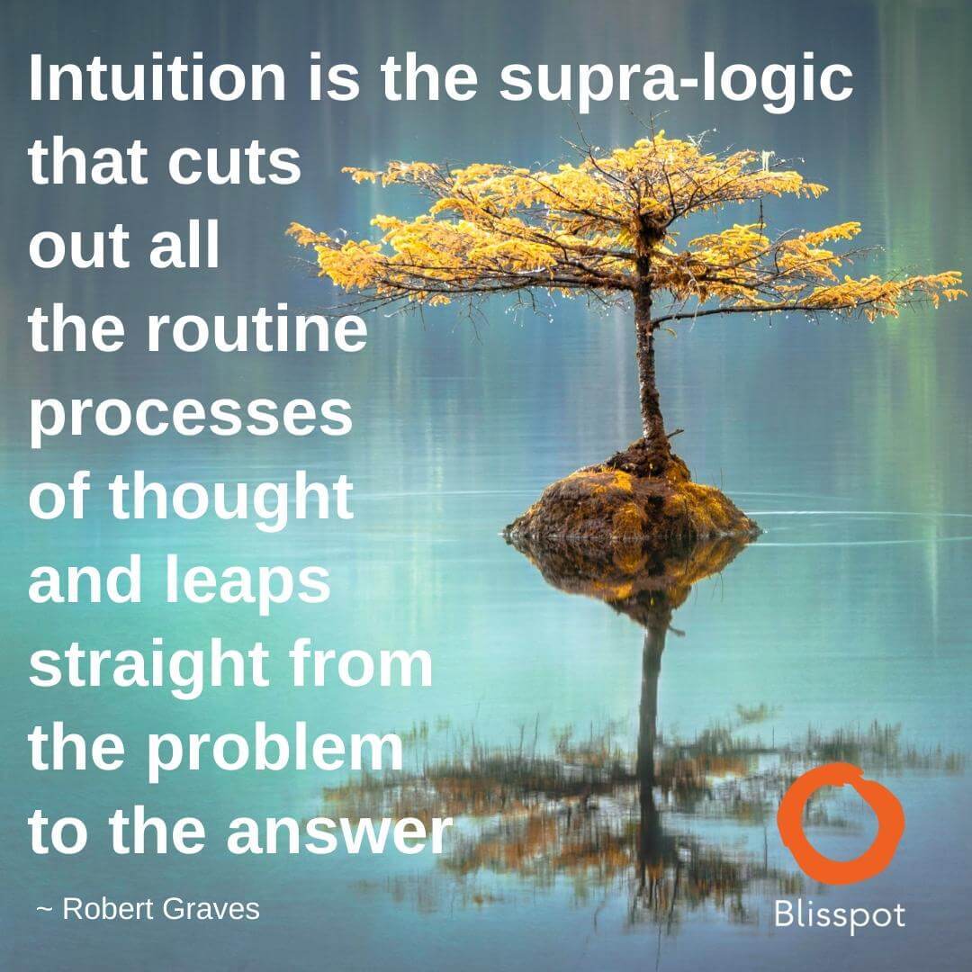 Intuition is the supra-logic that cuts out all the routine processes of thought and leaps straight from the problem to the answe