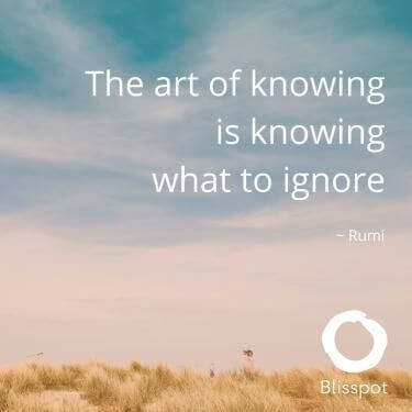 The art of knowing is knowing what to ignore. 